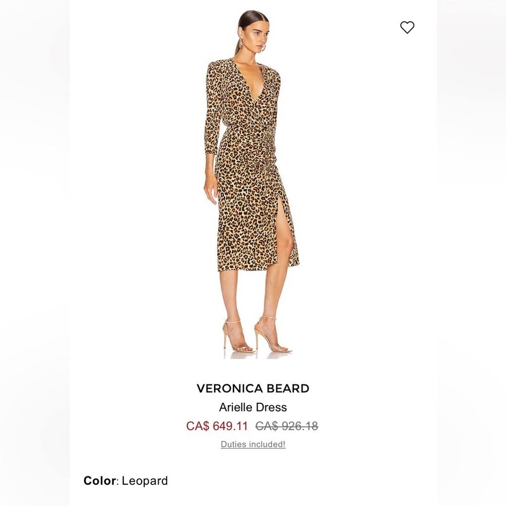 VERONICA BEARD ARIELLE LEOPARD PRINT DRESS